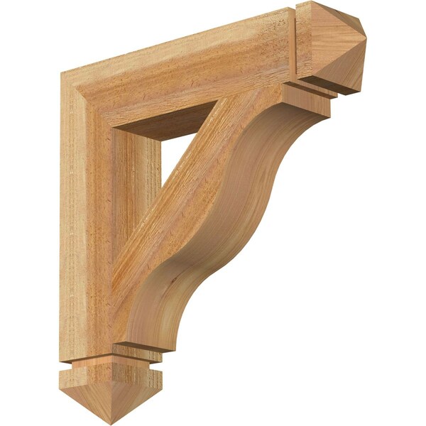 Ekena Millwork Funston Arts & Crafts Rough Sawn Bracket, Western Red Cedar, 4"W x 20"D x 20"H BKT04X20X20FST03RWR - main